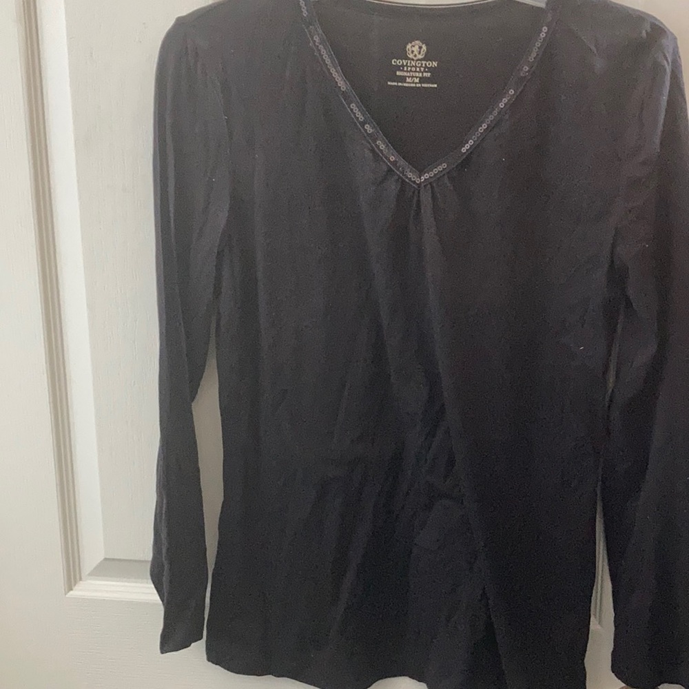 FINAL MARKDOWN Covington sequin neck top medium